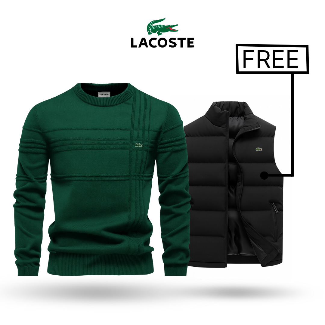 Lacoste Men's Knit Cotton Sweater with Stylus Vest