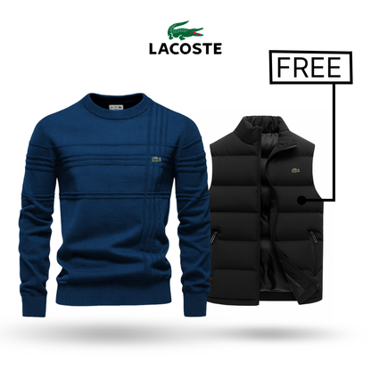 Lacoste Men's Knit Cotton Sweater with Stylus Vest