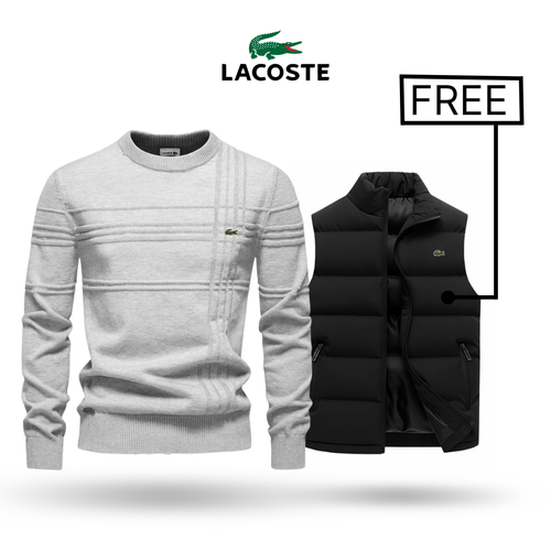 Lacoste Men's Knit Cotton Sweater with Stylus Vest