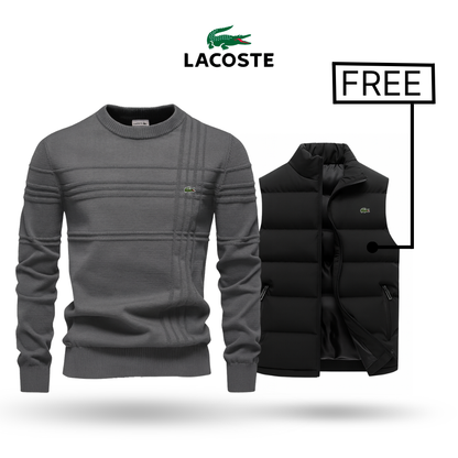 Lacoste Men's Knit Cotton Sweater with Stylus Vest